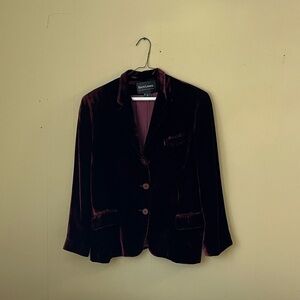 Ralph Lauren Collection Classics Velvet Blazer in Rich Burgundy